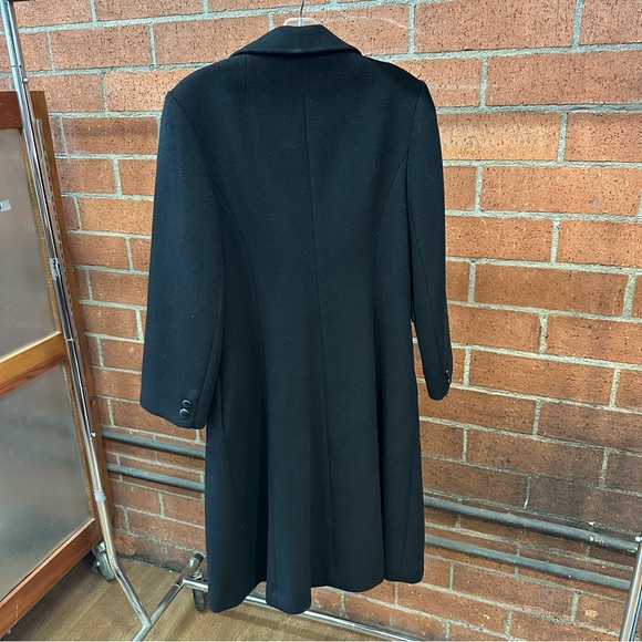 1980s Black Wool Trench - Picture 2 of 5